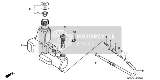 Honda SFX50 2000 Olietank voor een 2000 Honda SFX50